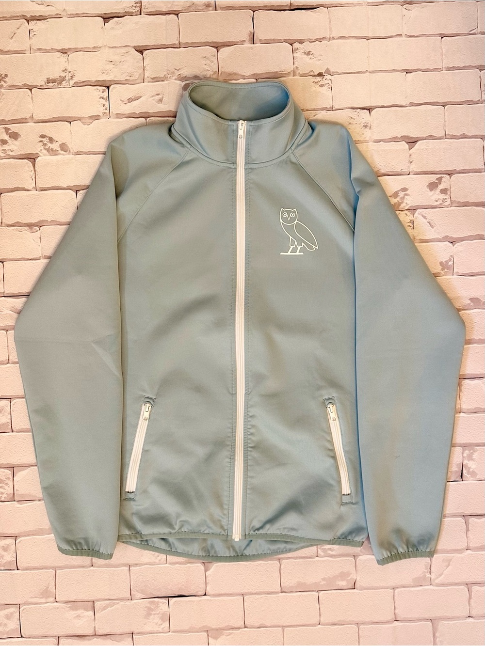 October’s Very Own Light Blue Men's Jacket with Owl Chest Logo Size S - Picture 2 of 6